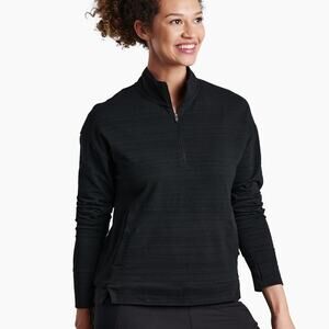 Kuhl Accel 1/2 Zip Pullover Black Large Fleece Lined Kangaroo Pocket